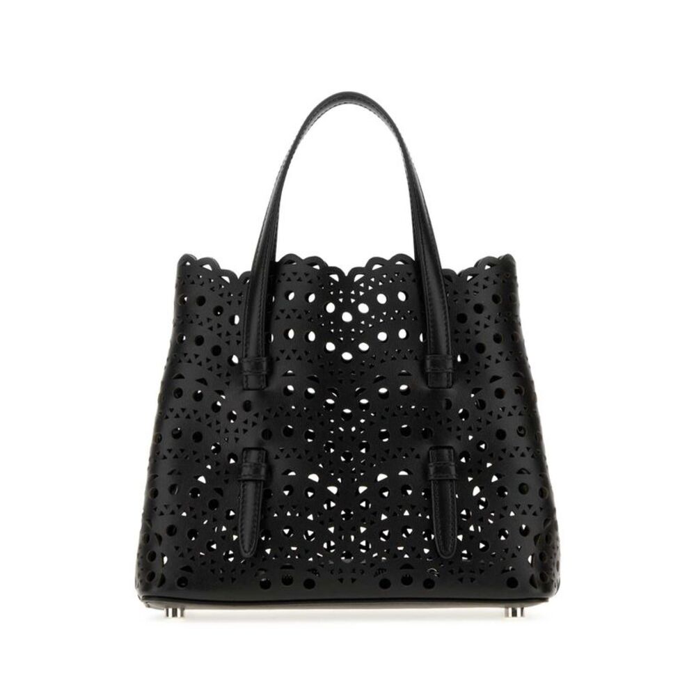 Alaia Women Black Leather Mina 20 Handbag